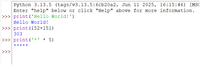 Basic Code in Python IDLE