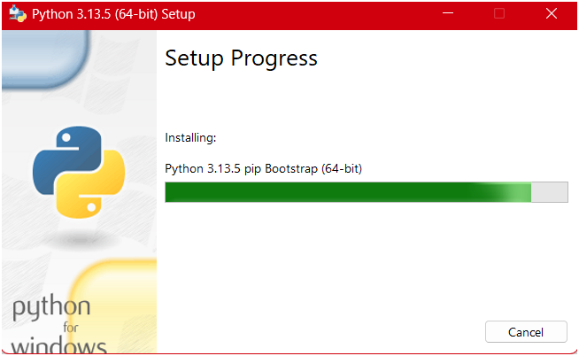 Python installation second screenshot