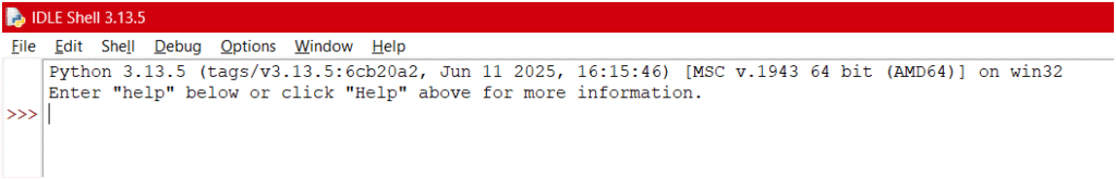 IDLE for check Python version