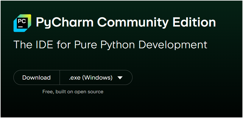 Download PyCharm community edition