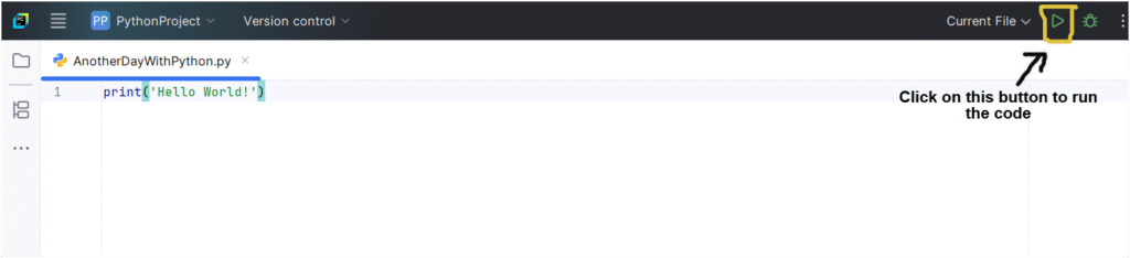 Write First Code in PyCharm