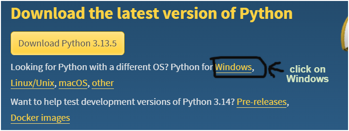 Download Python for another OS